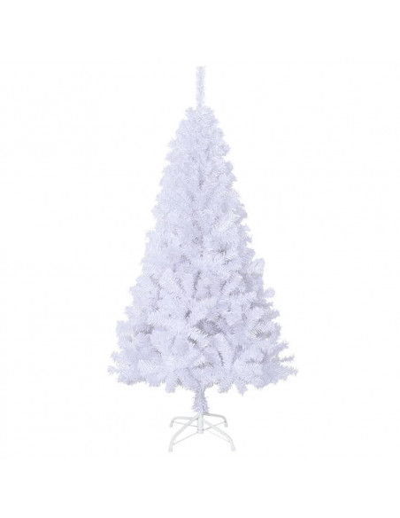 Albero di Natale Artificiale con Rami Spessi Bianco 120 cm PVC