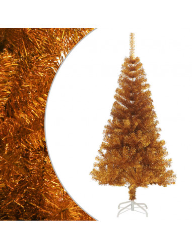Albero di Natale Artificiale con Supporto Oro 120 cm PET