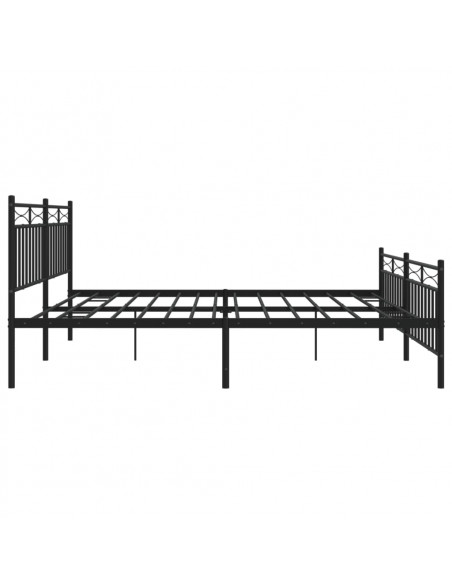 Giroletto con Testiera e Pediera Metallo Nero 200x200 cm