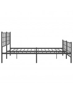 Giroletto con Testiera e Pediera Metallo Nero 200x200 cm