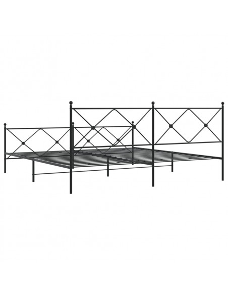 Giroletto con Testiera e Pediera Metallo Nero 200x200 cm