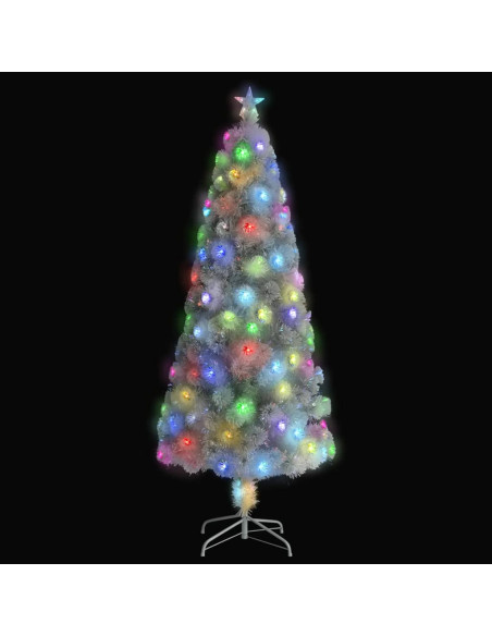 Albero Natale Preilluminato Bianco 240 cm in Fibra Ottica