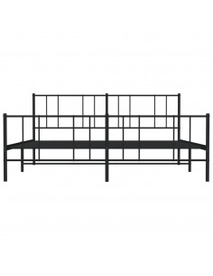 Giroletto con Testiera e Pediera Metallo Nero 200x200 cm