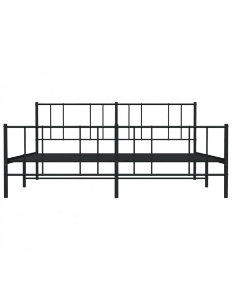 Giroletto con Testiera e Pediera Metallo Nero 200x200 cm