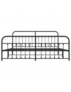 Giroletto con Testiera e Pediera Metallo Nero 200x200 cm