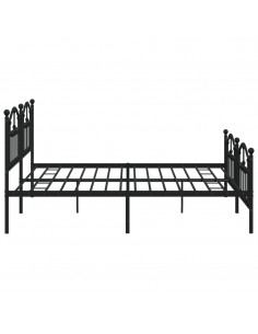 Giroletto con Testiera e Pediera Metallo Nero 200x200 cm