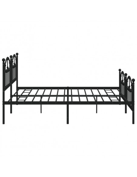 Giroletto con Testiera e Pediera Metallo Nero 200x200 cm