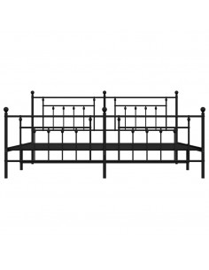 Giroletto con Testiera e Pediera Metallo Nero 200x200 cm