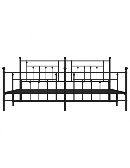 Giroletto con Testiera e Pediera Metallo Nero 200x200 cm
