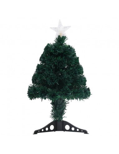Albero di Natale Preilluminato con Supporto e LED 64 cm Fibra Ottica