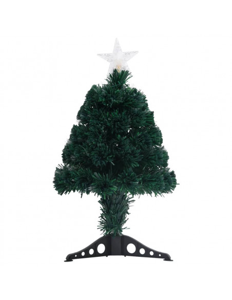 Albero di Natale Preilluminato con Supporto e LED 64 cm Fibra Ottica