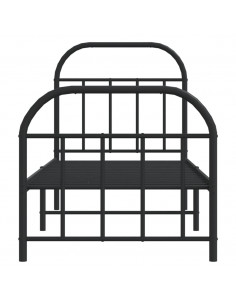 Giroletto con Testiera e Pediera Metallo Nero 75x190 cm