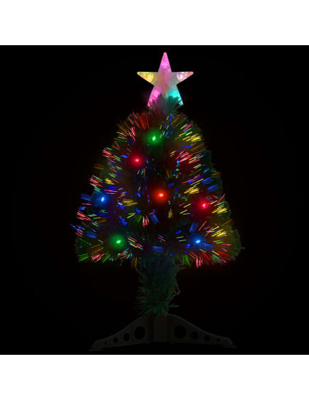 Albero di Natale Preilluminato con Supporto e LED 64 cm Fibra Ottica