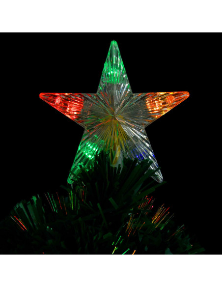 Albero di Natale Preilluminato con Supporto e LED 64 cm Fibra Ottica