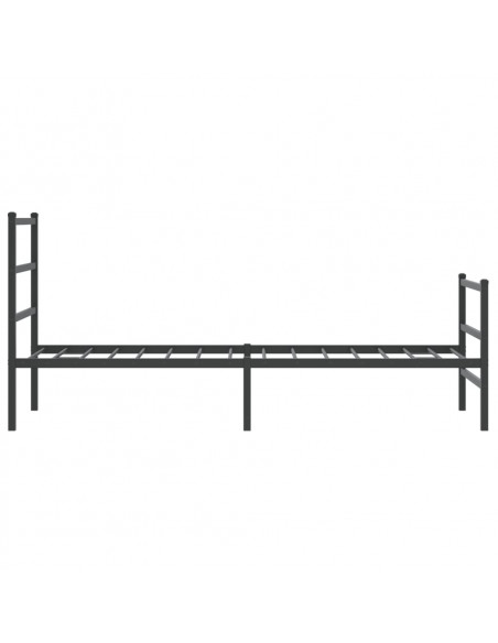 Giroletto con Testiera e Pediera Metallo Nero 75x190 cm