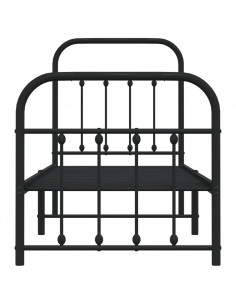 Giroletto con Testiera e Pediera Metallo Nero 75x190 cm