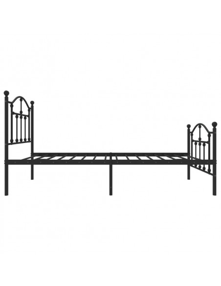 Giroletto con Testiera e Pediera Metallo Nero 75x190 cm