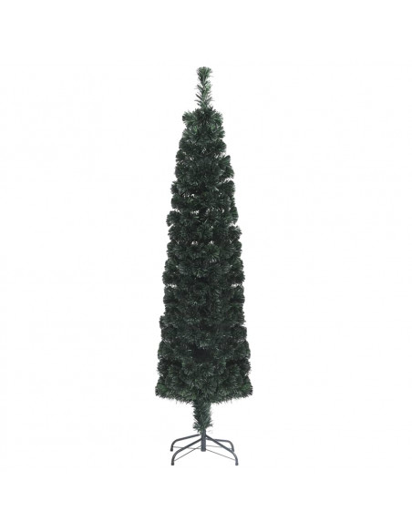 Albero Natale Artificiale Sottile Supporto 180 cm Fibra Ottica
