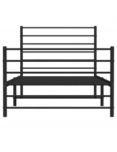 Giroletto con Testiera e Pediera Metallo Nero 75x190 cm