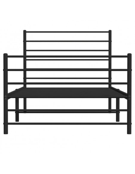 Giroletto con Testiera e Pediera Metallo Nero 75x190 cm