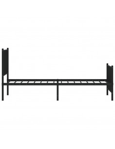 Giroletto con Testiera e Pediera Metallo Nero 75x190 cm