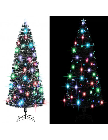 Albero di Natale Preilluminato con Supporto 240 cm Fibra Ottica