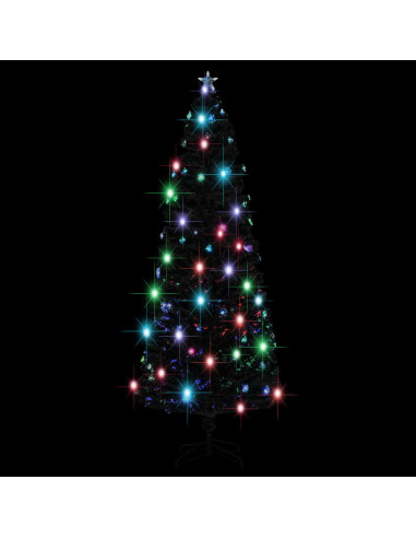 Albero di Natale Preilluminato con Supporto 240 cm Fibra Ottica