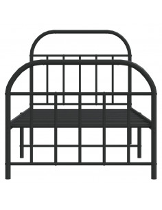 Giroletto con Testiera e Pediera Metallo Nero 80x200 cm
