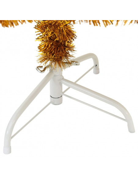 Albero di Natale Artificiale a Metà con Supporto Oro 180 cm PET