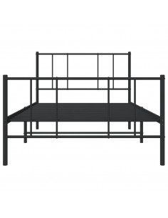 Giroletto con Testiera e Pediera Metallo Nero 80x200 cm