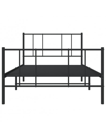 Giroletto con Testiera e Pediera Metallo Nero 80x200 cm