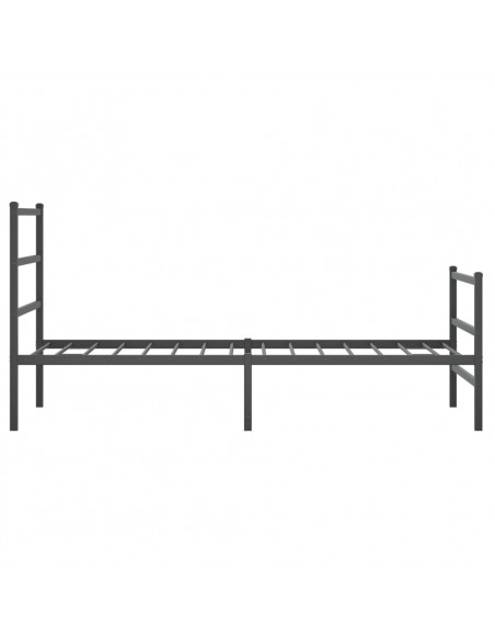Giroletto con Testiera e Pediera Metallo Nero 90x190 cm