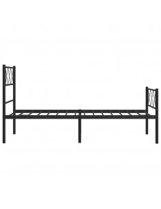 Giroletto con Testiera e Pediera Metallo Nero 90x190 cm