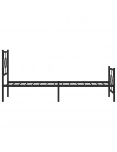 Giroletto con Testiera e Pediera Metallo Nero 90x190 cm