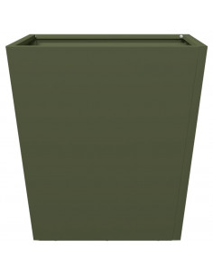 Fioriera da Giardino Verde Oliva 40x40x40 cm in Acciaio