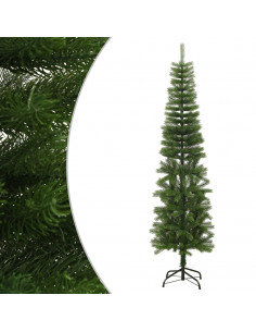 Albero di Natale Artificiale Sottile con Base 210 cm PE 2