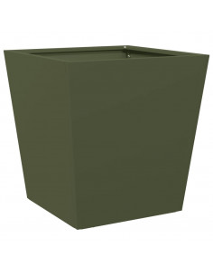 Fioriera da Giardino Verde Oliva 40x40x40 cm in Acciaio 2