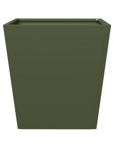 Fioriera da Giardino Verde Oliva 40x40x40 cm in Acciaio