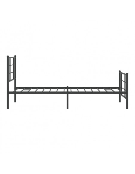 Giroletto con Testiera e Pediera Metallo Nero 90x190 cm