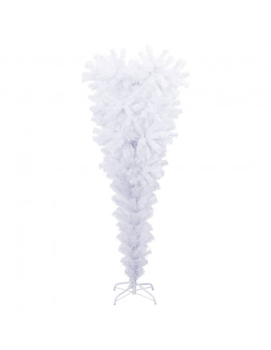 Albero di Natale Artificiale Capovolto con Base Bianco 120 cm