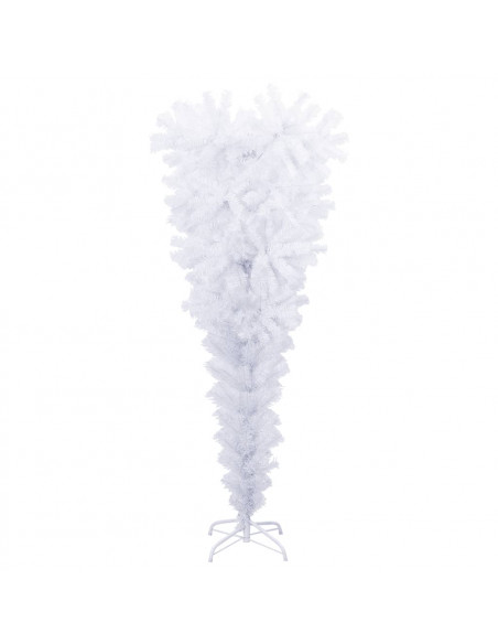 Albero di Natale Artificiale Capovolto con Base Bianco 120 cm