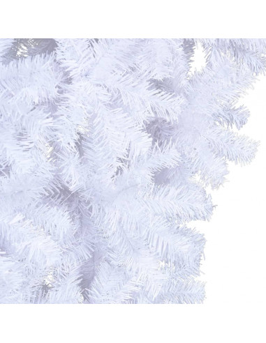 Albero di Natale Artificiale Capovolto con Base Bianco 120 cm