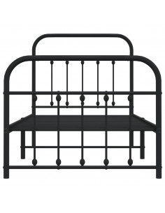 Giroletto con Testiera e Pediera Metallo Nero 90x190 cm