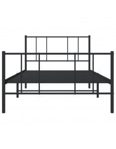 Giroletto con Testiera e Pediera Metallo Nero 90x200 cm