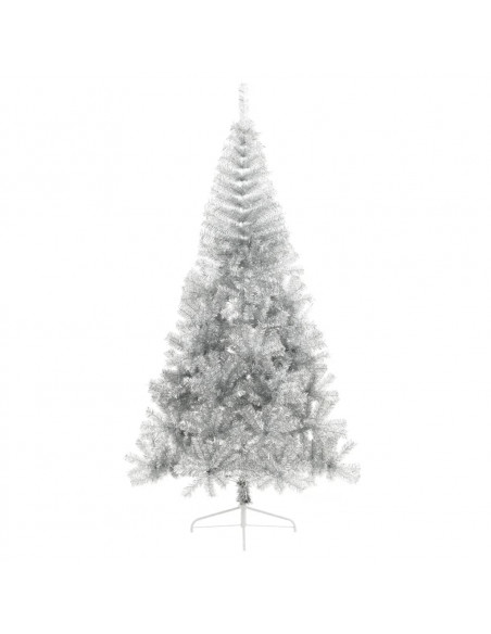 Albero di Natale a Metà con Supporto Argento 240 cm PET
