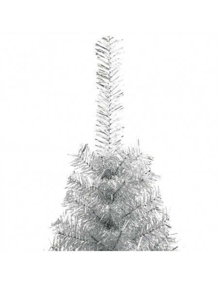 Albero di Natale a Metà con Supporto Argento 240 cm PET