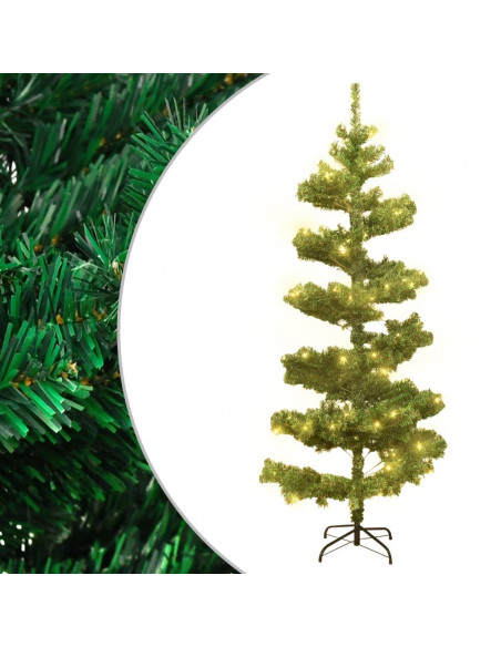 Albero di Natale Preilluminato con Vaso Verde 180 cm in PVC