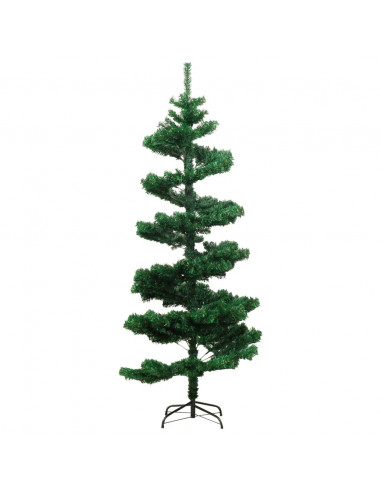 Albero di Natale Preilluminato con Vaso Verde 180 cm in PVC