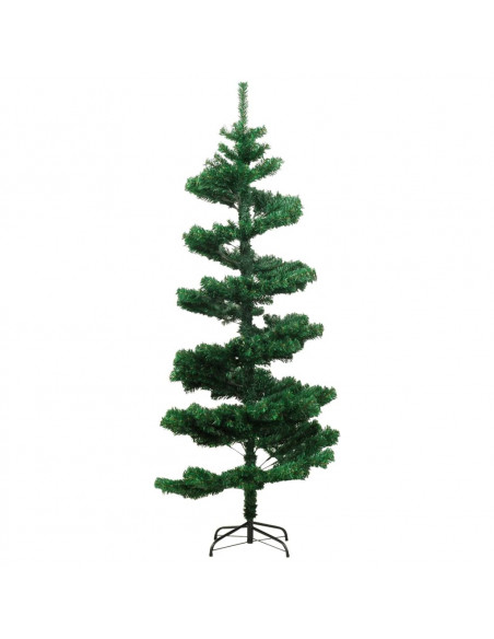 Albero di Natale Preilluminato con Vaso Verde 180 cm in PVC