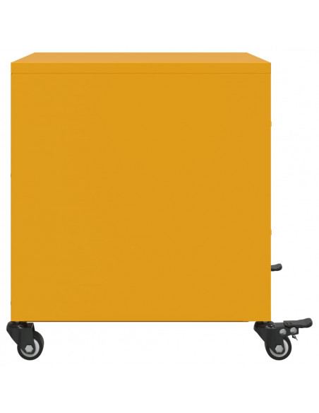 Comodino Giallo Senape 36x39x43,5 cm in Acciaio